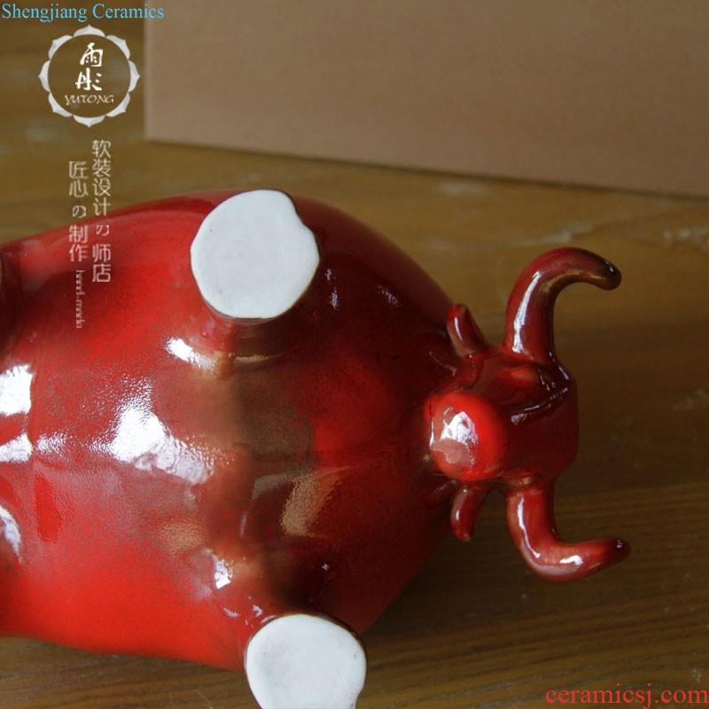 Rain tong home | jingdezhen ceramics ceramic ma/cattle household handmade ceramic decoration crafts are sitting room