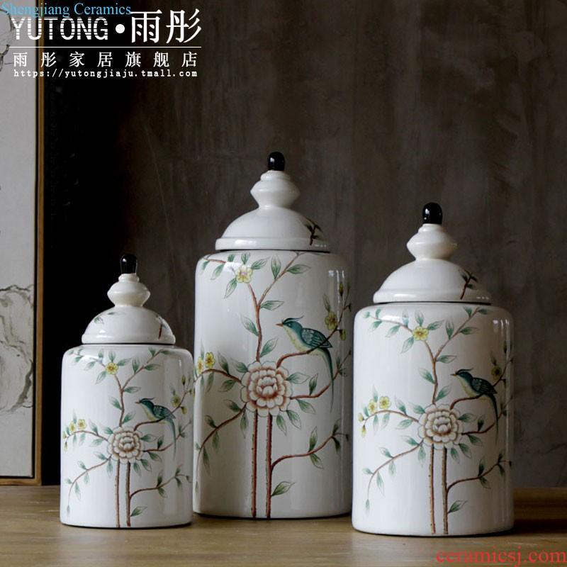 New Chinese style manual contemporary and contracted ceramic pot Creative hand-painted cans sitting room Nordic home decoration vase furnishing articles