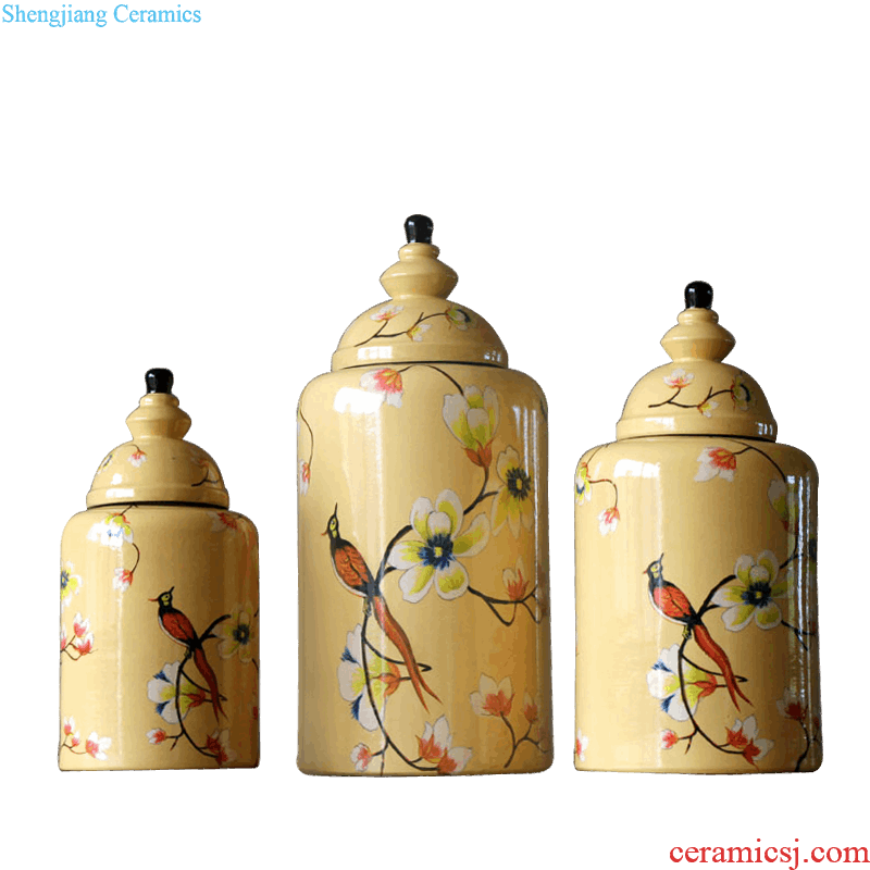 New Chinese style manual contemporary and contracted ceramic pot Creative hand-painted cans sitting room Nordic home decoration vase furnishing articles