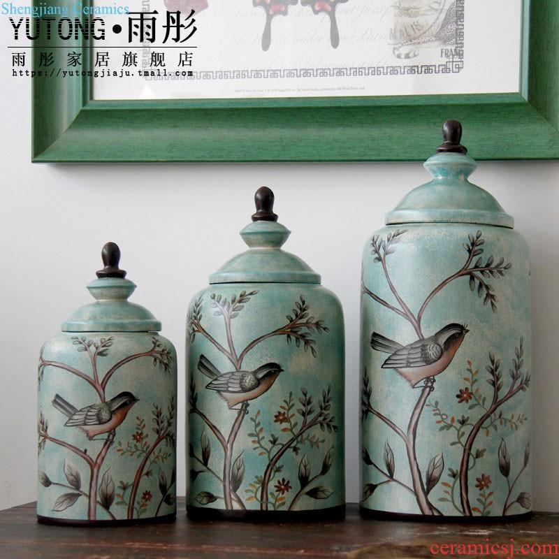 New Chinese style manual contemporary and contracted ceramic pot Creative hand-painted cans sitting room Nordic home decoration vase furnishing articles