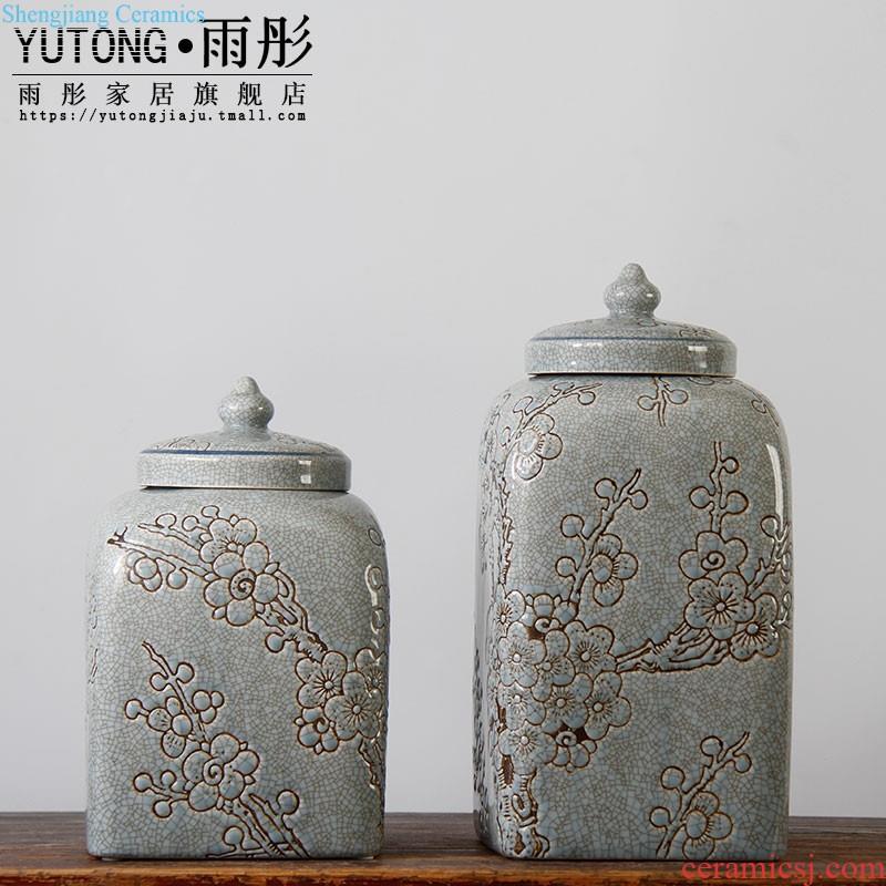 The rain tong household Jingdezhen ceramics craft kiln ceramic tea pot furnishing articles ceramic tea pot