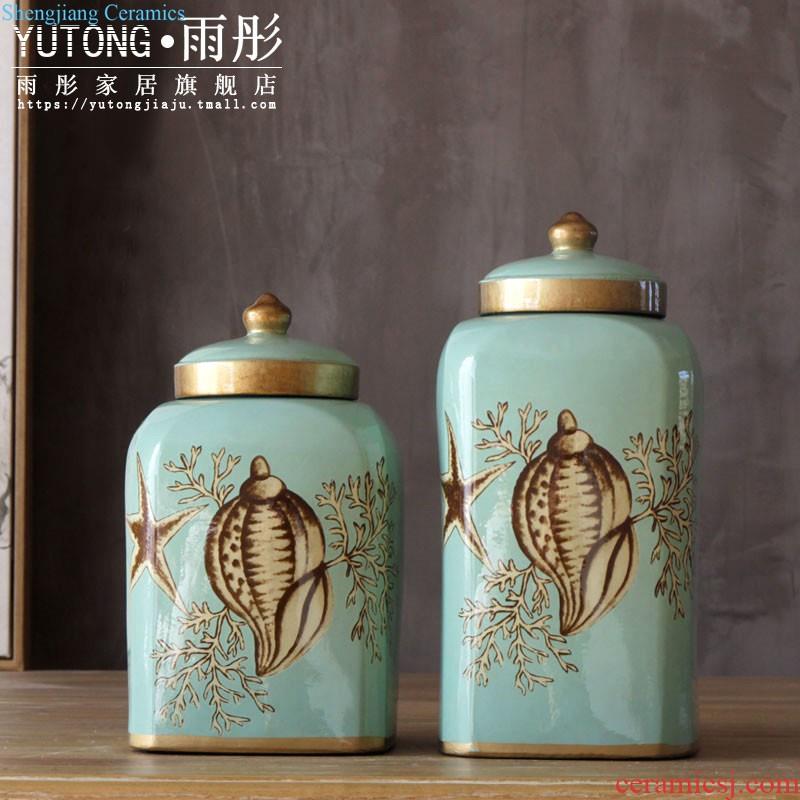 The rain tong household Jingdezhen ceramics craft kiln ceramic tea pot furnishing articles ceramic tea pot