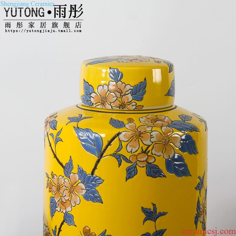 Rain tong home | jingdezhen ceramics creative the colour blue and white triangle/ceramic pot home sitting room porch place