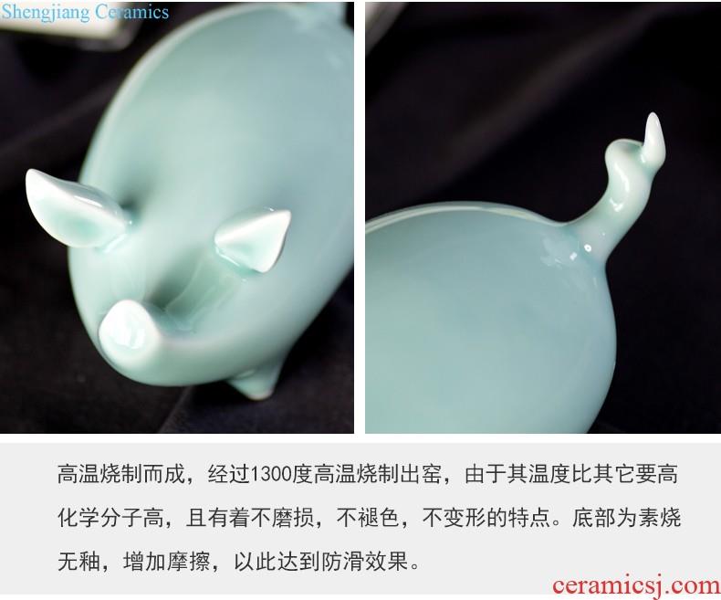 Jingdezhen ceramic handmade discus the best fortune the mythical wild animal/auspicious god beast home furnishing articles the mythical wild animal