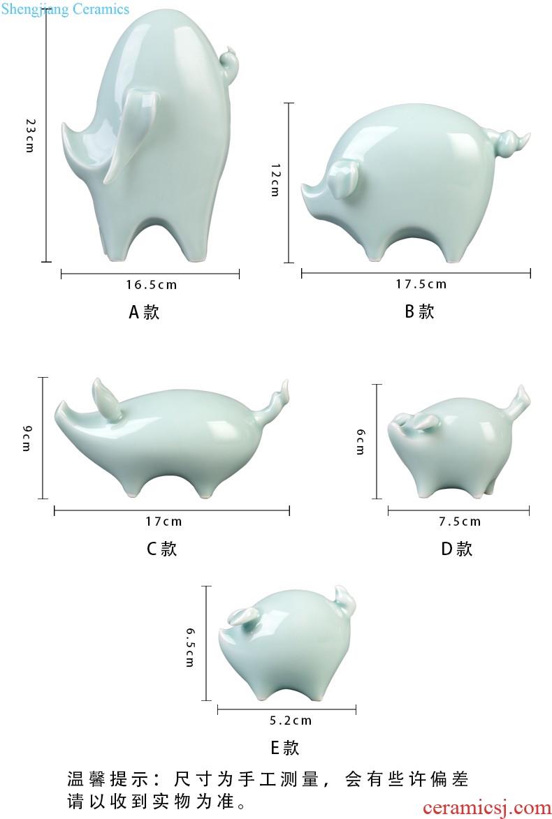 Jingdezhen ceramic handmade discus the best fortune the mythical wild animal/auspicious god beast home furnishing articles the mythical wild animal