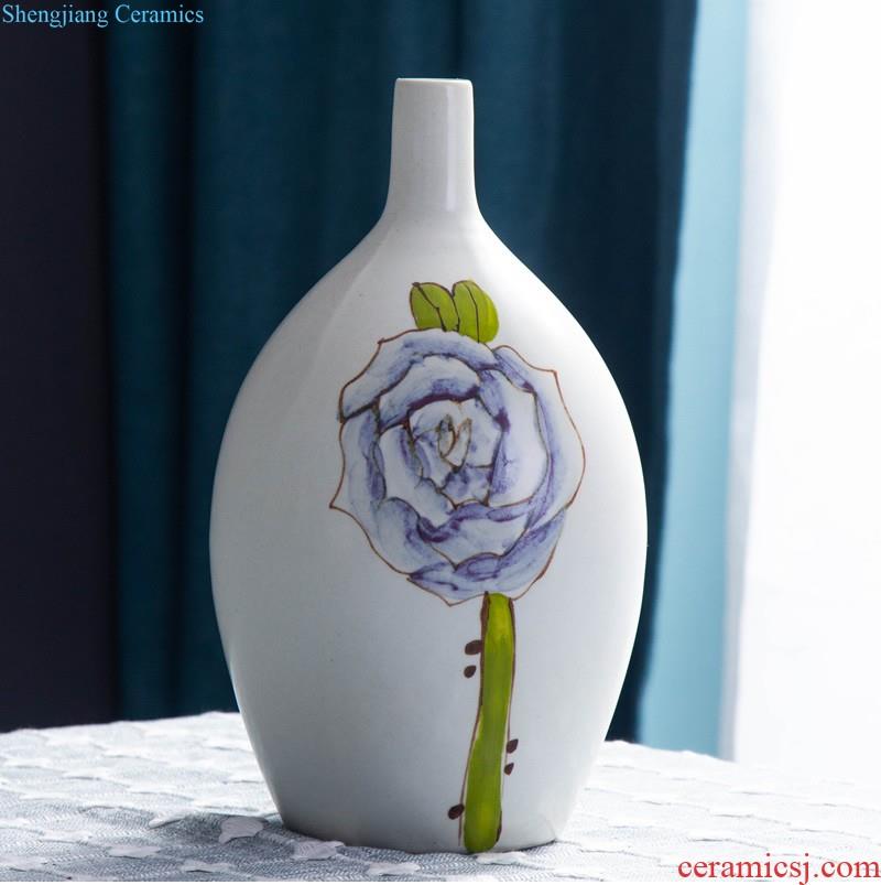 Jingdezhen vase furnishing articles dried flowers flower arrangement sitting room TV ark creative ceramic zen new Chinese style soft adornment ornament