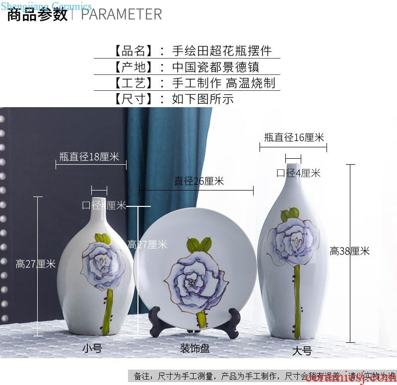 Jingdezhen ceramics Golden art word porcelain decoration plate The sitting room ark rich ancient frame TV ark furnishing articles