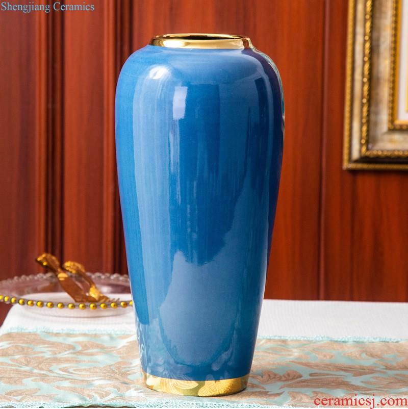 Jingdezhen ceramics Hand-painted glaze color antique kiln crack under glaze blue and white porcelain vases, the sitting room of Chinese style furnishing articles