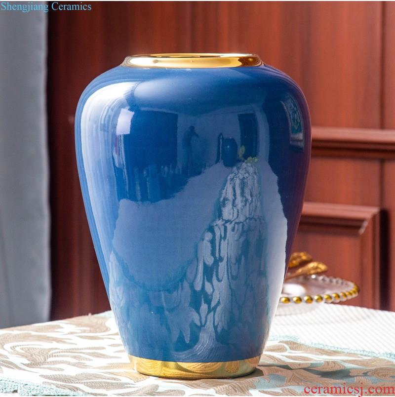 Jingdezhen ceramics Hand-painted glaze color antique kiln crack under glaze blue and white porcelain vases, the sitting room of Chinese style furnishing articles