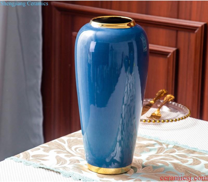 Jingdezhen ceramics Hand-painted glaze color antique kiln crack under glaze blue and white porcelain vases, the sitting room of Chinese style furnishing articles