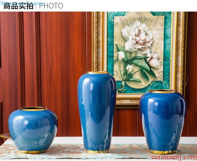 Jingdezhen ceramics Hand-painted glaze color antique kiln crack under glaze blue and white porcelain vases, the sitting room of Chinese style furnishing articles