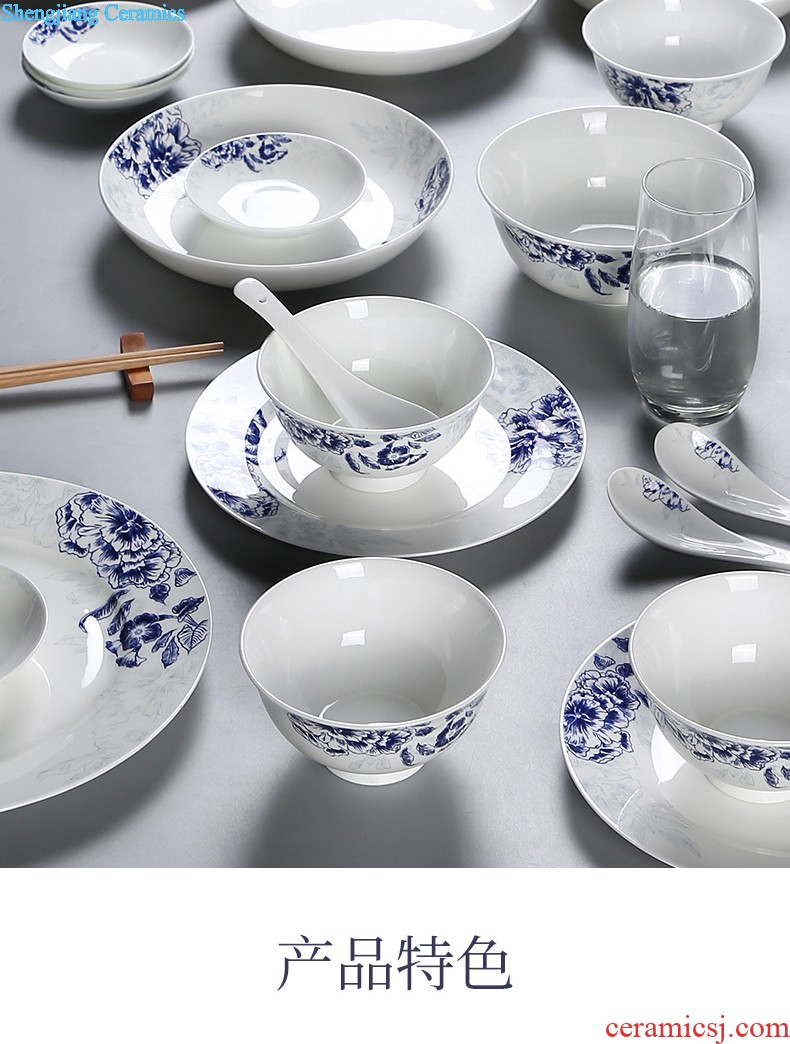 Bone China tableware suit 4 families with jingdezhen ceramic dishes suit Chinese dishes chopsticks combination For more