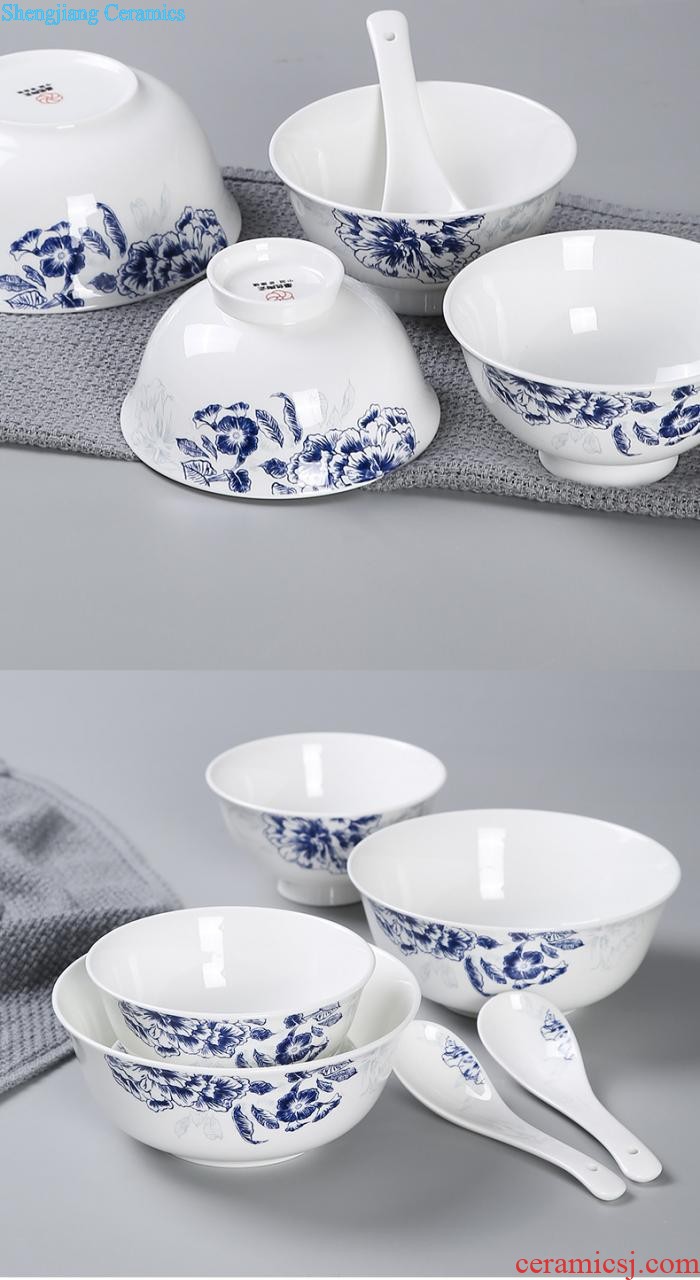 Bone China tableware suit 4 families with jingdezhen ceramic dishes suit Chinese dishes chopsticks combination For more