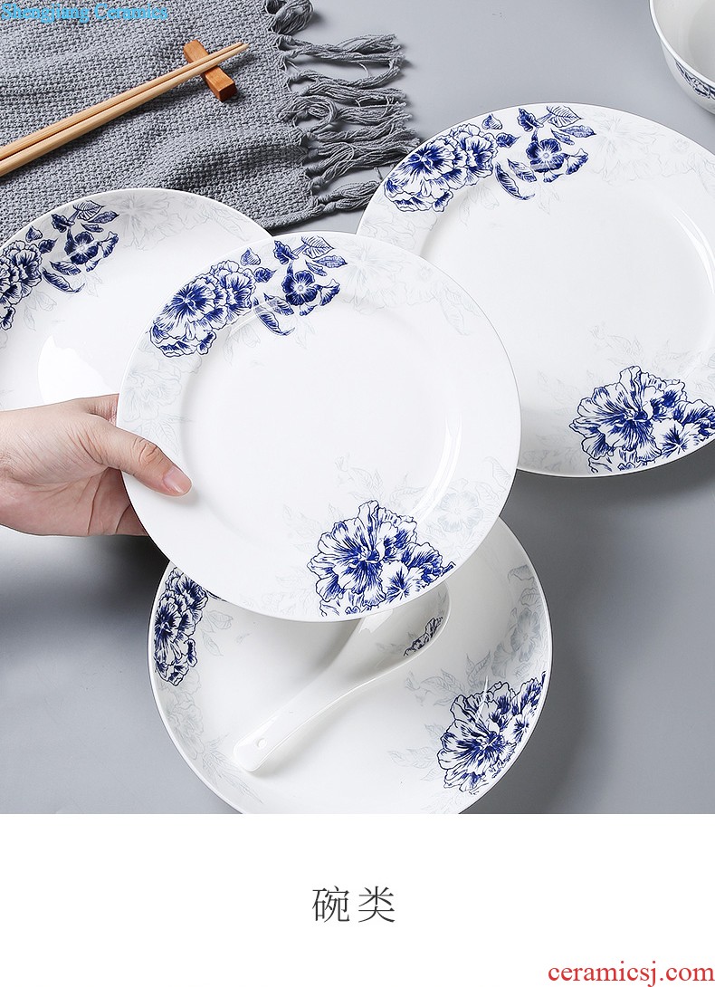 Bone China tableware suit 4 families with jingdezhen ceramic dishes suit Chinese dishes chopsticks combination For more