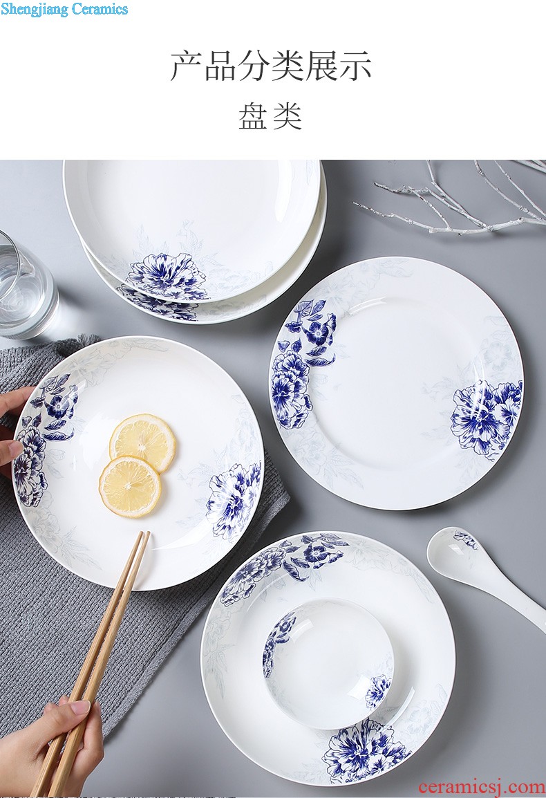 Bone China tableware suit 4 families with jingdezhen ceramic dishes suit Chinese dishes chopsticks combination For more