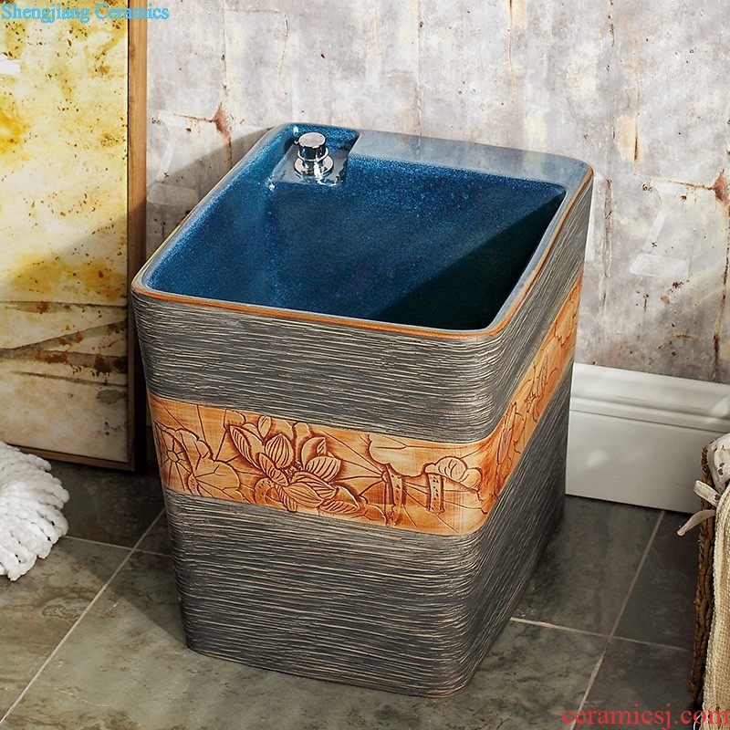 M beautiful ceramic art basin mop mop pool ChiFangYuan one-piece mop pool of 40 cm diameter inclined diao