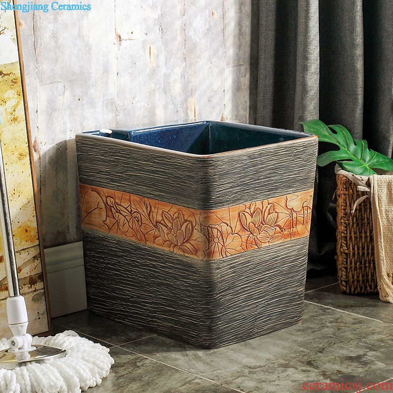 M beautiful ceramic art basin mop mop pool ChiFangYuan one-piece mop pool of 40 cm diameter inclined diao