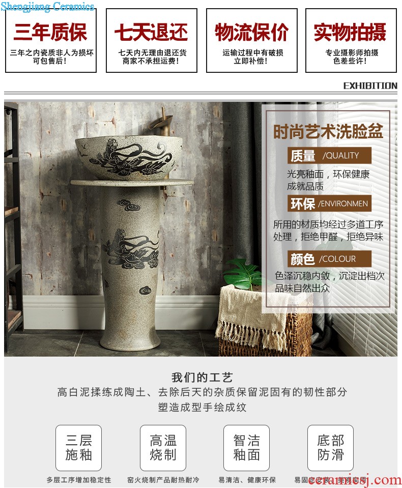 M beautiful ceramic pillar square small floor type lavatory basin one-piece lavabo vertical column basin of household