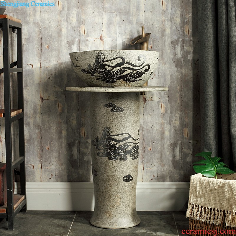 M beautiful ceramic pillar square small floor type lavatory basin one-piece lavabo vertical column basin of household