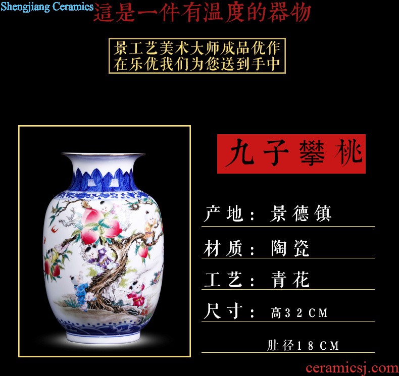 Jingdezhen ceramics hand-painted scenery mei bottle vases, flower arranging Chinese style household crafts living room TV cabinet furnishing articles