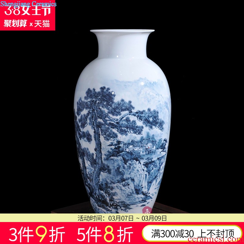 Jingdezhen ceramics thin foetus peony vases, large flower arranging device simulation flower household decoration crafts are sitting room