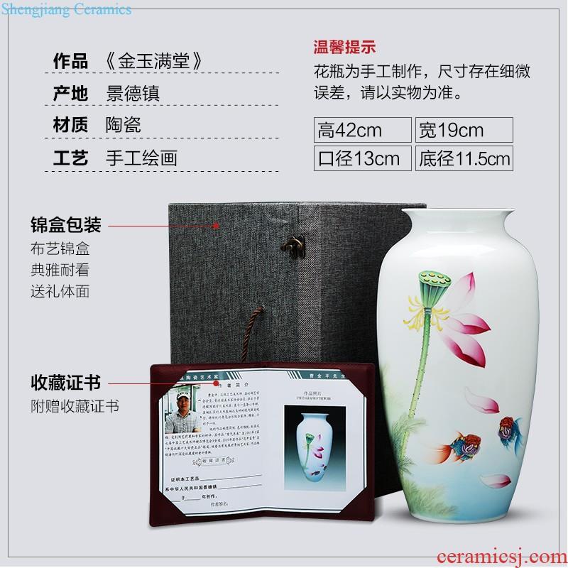 Jingdezhen ceramics vase hand-painted large gulp of new Chinese style household adornment porcelain vases, flower arranging furnishing articles