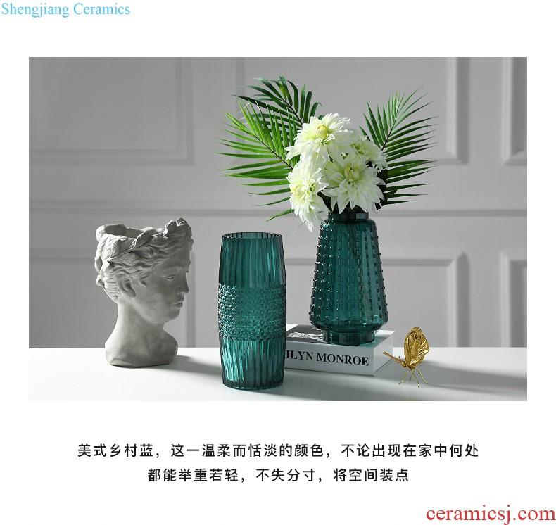 Nordic contracted and contemporary ceramic hemp flower vase decoration creative living room white household act the role ofing is tasted furnishing articles of literature and art