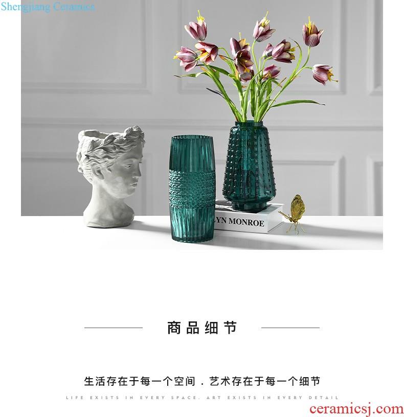 Nordic contracted and contemporary ceramic hemp flower vase decoration creative living room white household act the role ofing is tasted furnishing articles of literature and art