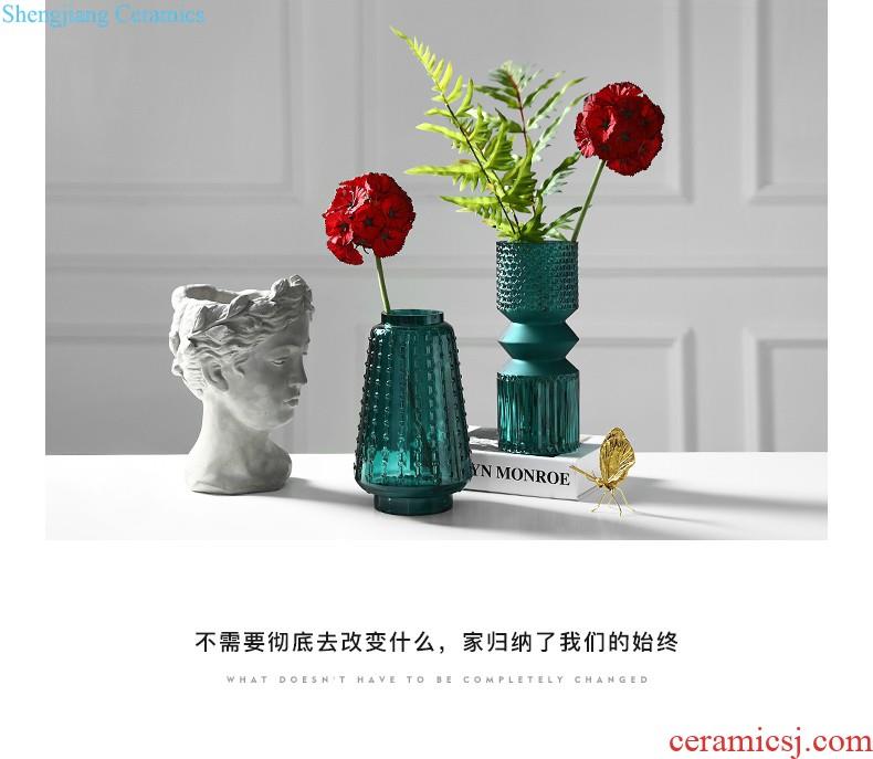 Nordic contracted and contemporary ceramic hemp flower vase decoration creative living room white household act the role ofing is tasted furnishing articles of literature and art