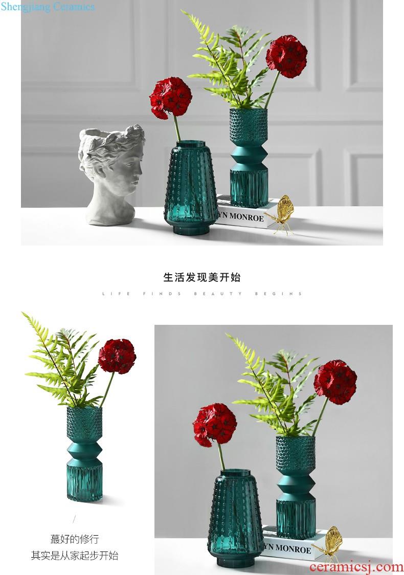 Nordic contracted and contemporary ceramic hemp flower vase decoration creative living room white household act the role ofing is tasted furnishing articles of literature and art