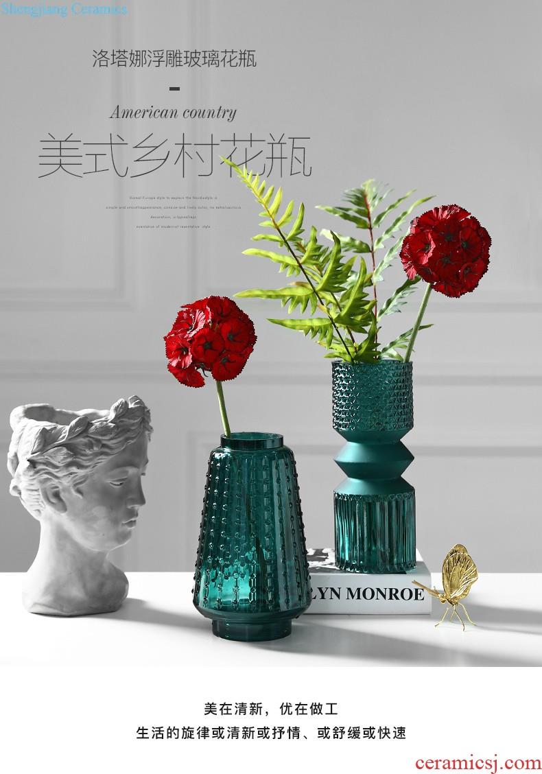 Nordic contracted and contemporary ceramic hemp flower vase decoration creative living room white household act the role ofing is tasted furnishing articles of literature and art