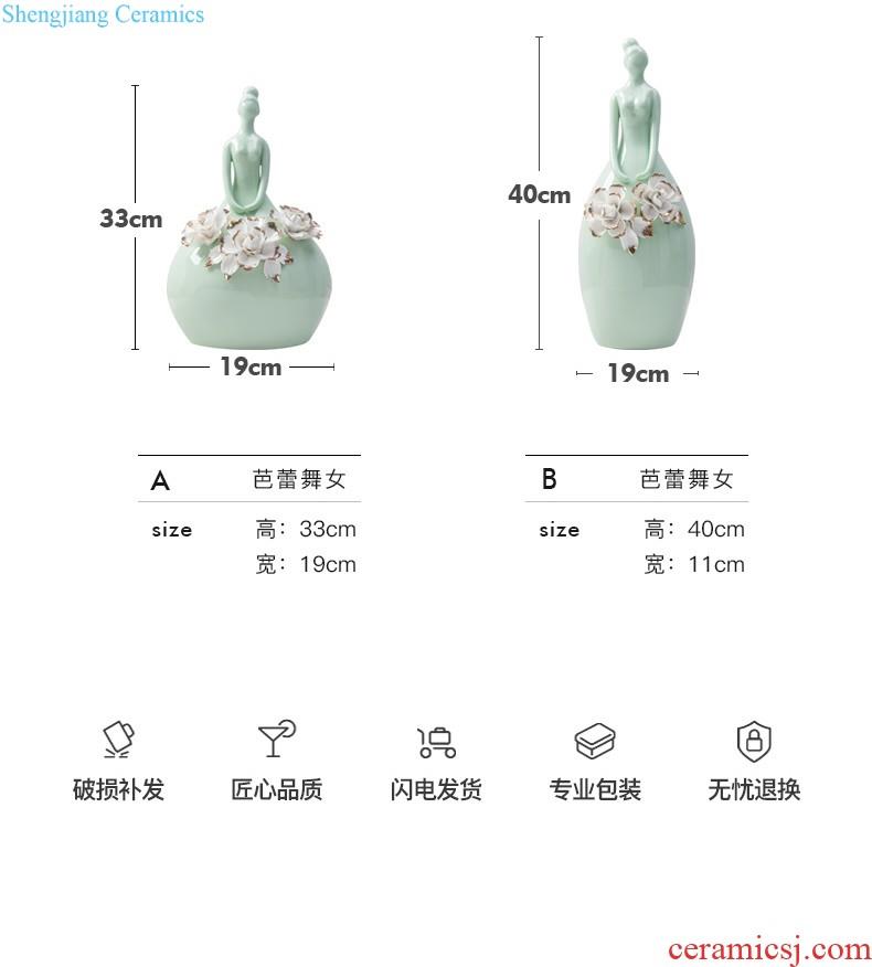 New Chinese jingdezhen ceramic simulation flowers floral variable glaze decorations TV ark Creative vase furnishing articles