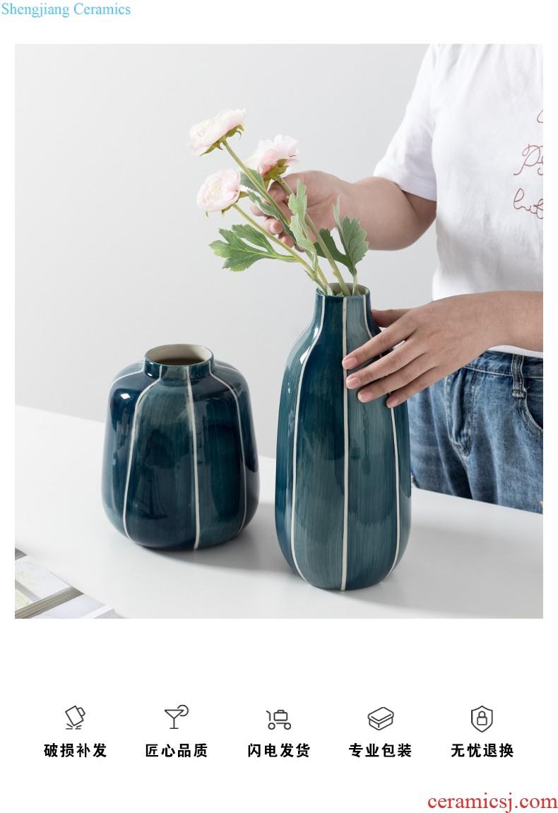 Ins Nordic vase furnishing articles sitting room dry flower arranging flowers hydroponics household contracted Bohemia ceramic flower decoration