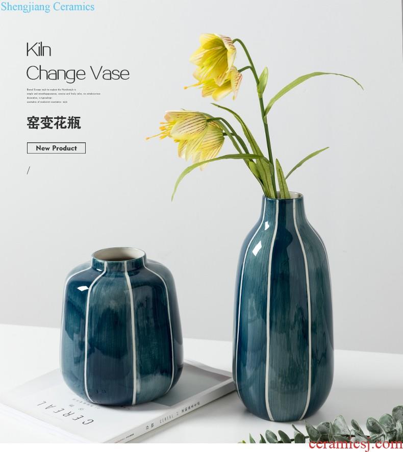 Ins Nordic vase furnishing articles sitting room dry flower arranging flowers hydroponics household contracted Bohemia ceramic flower decoration