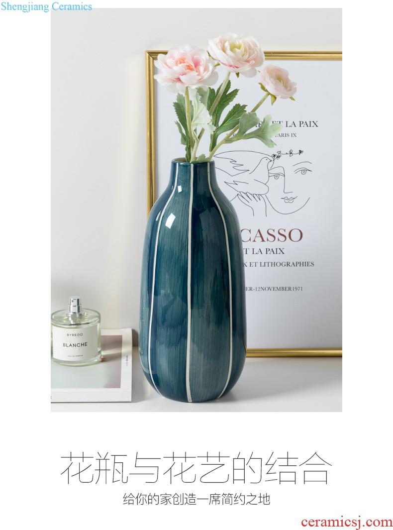 Ins Nordic vase furnishing articles sitting room dry flower arranging flowers hydroponics household contracted Bohemia ceramic flower decoration