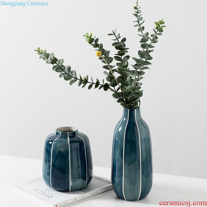 Ins Nordic vase furnishing articles sitting room dry flower arranging flowers hydroponics household contracted Bohemia ceramic flower decoration