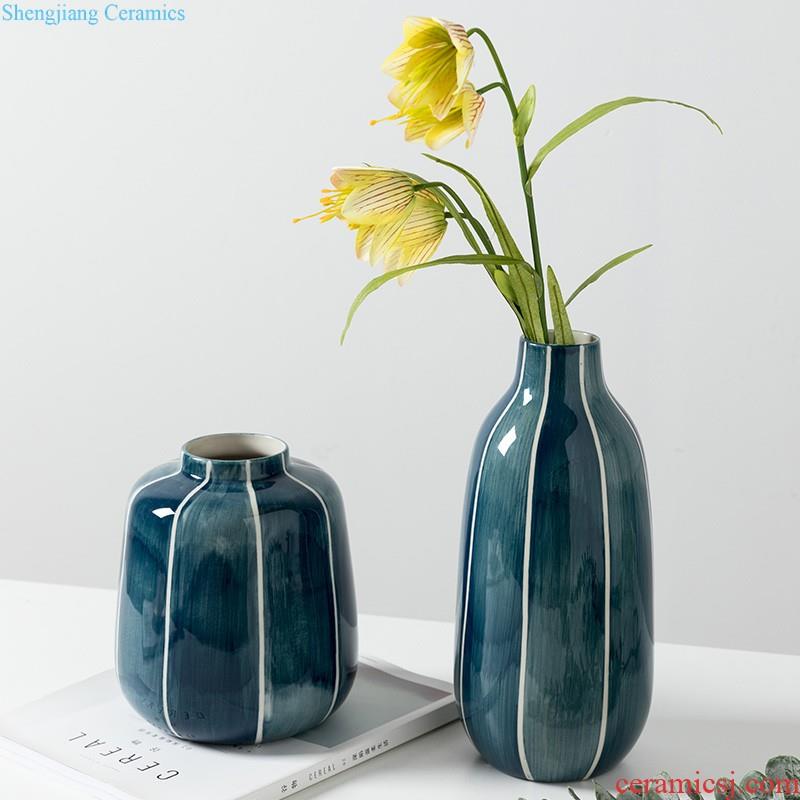 Ins Nordic vase furnishing articles sitting room dry flower arranging flowers hydroponics household contracted Bohemia ceramic flower decoration