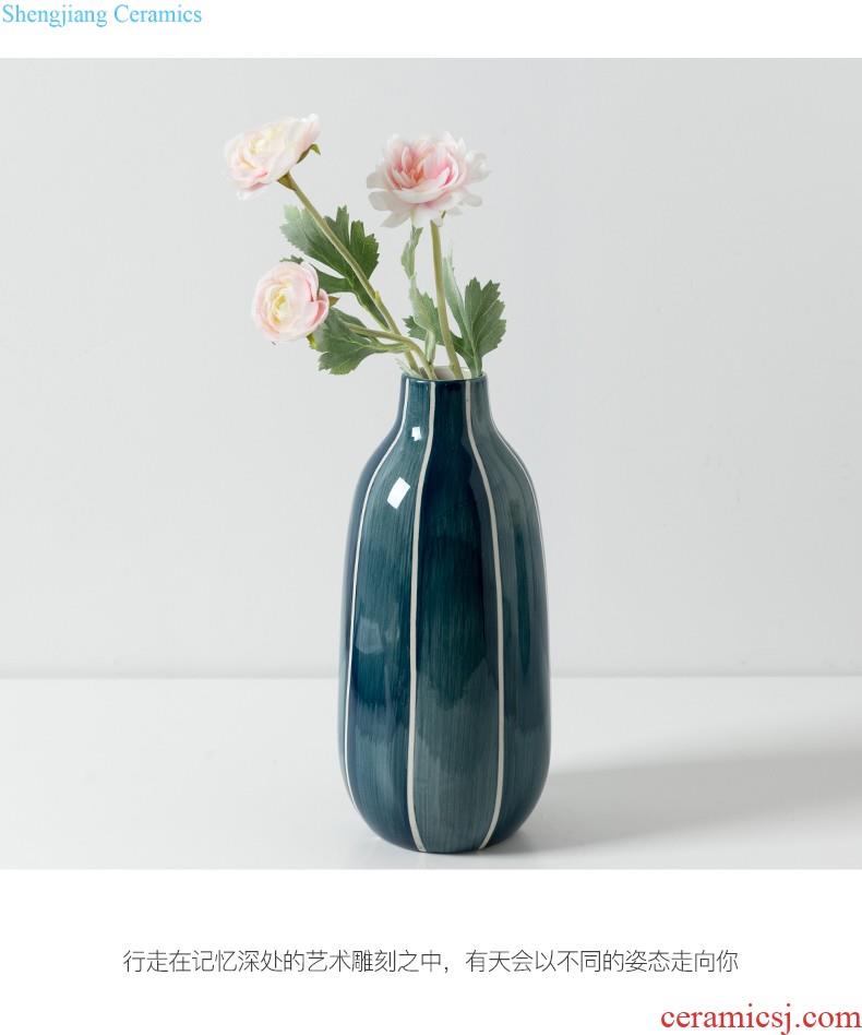 Ins Nordic vase furnishing articles sitting room dry flower arranging flowers hydroponics household contracted Bohemia ceramic flower decoration