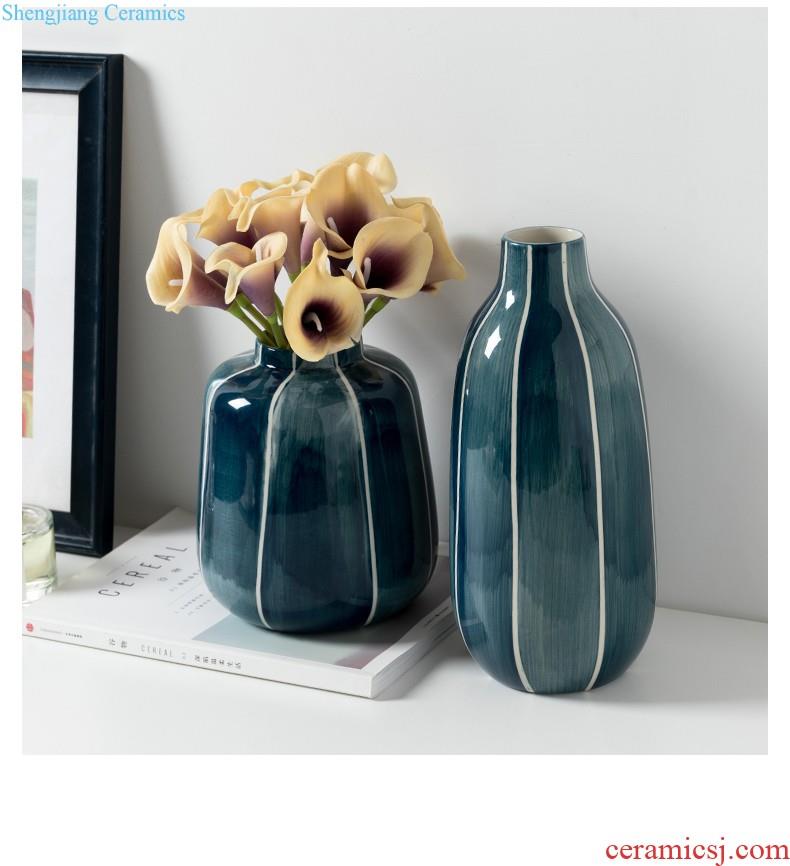 Ins Nordic vase furnishing articles sitting room dry flower arranging flowers hydroponics household contracted Bohemia ceramic flower decoration