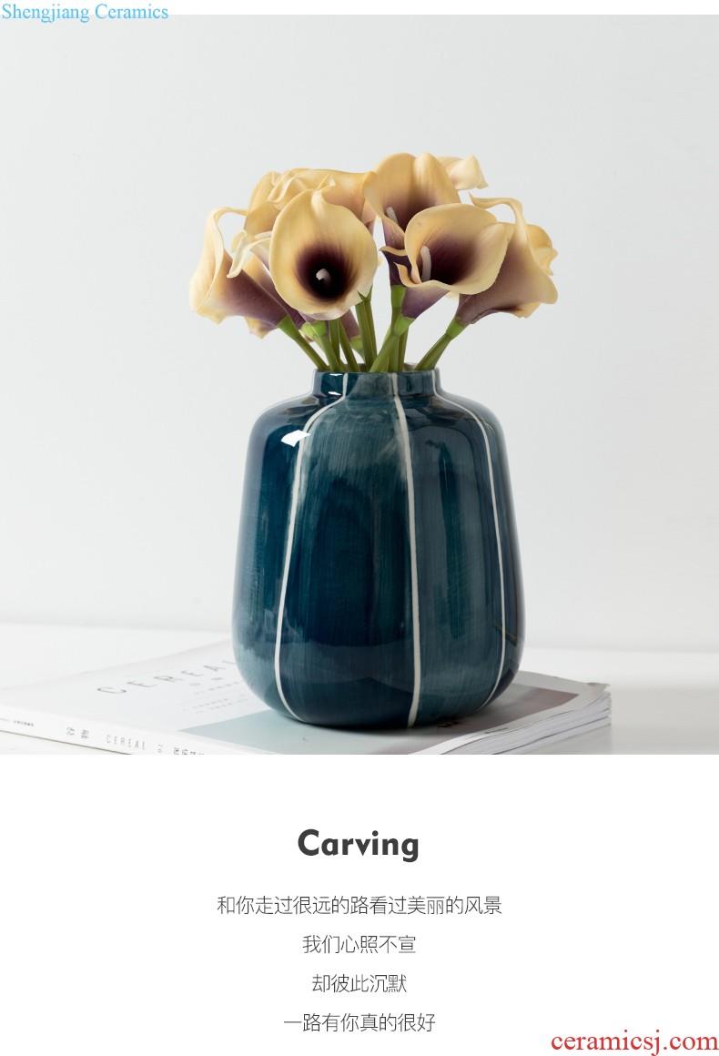 Ins Nordic vase furnishing articles sitting room dry flower arranging flowers hydroponics household contracted Bohemia ceramic flower decoration