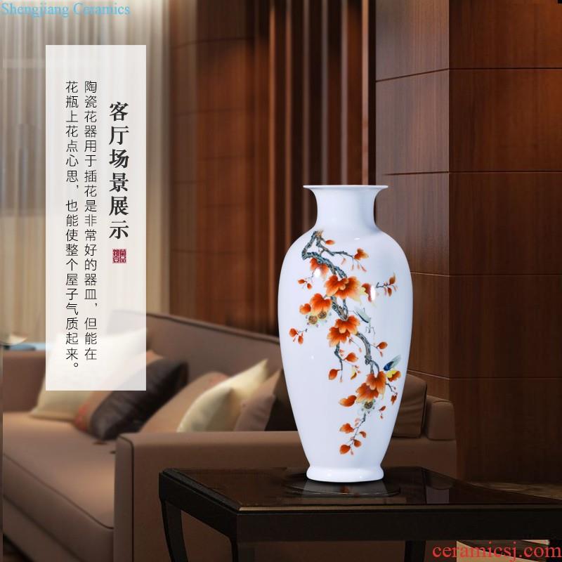 Jingdezhen ceramic antique colors branch lotus sweet grain fights celestial big vase Chinese decorative home furnishing articles collection