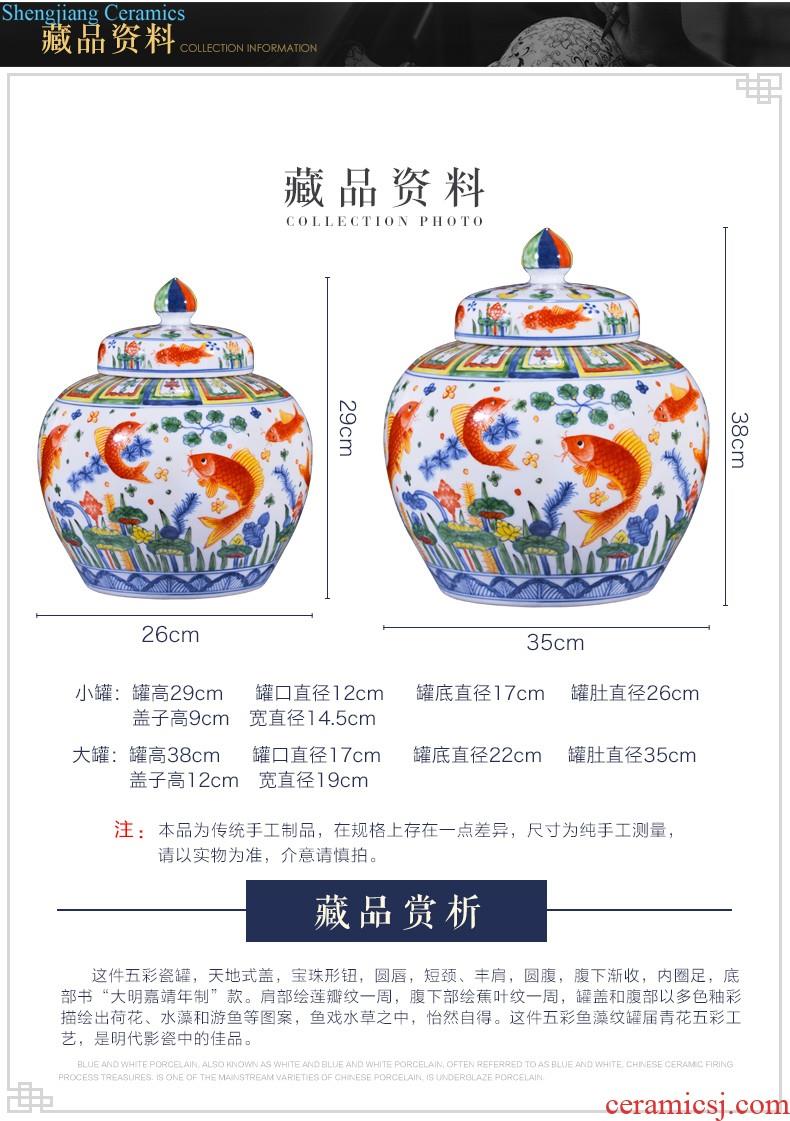 Jingdezhen ceramic bucket color flower vase sitting room the bedroom TV ark of new Chinese style household decorative items furnishing articles