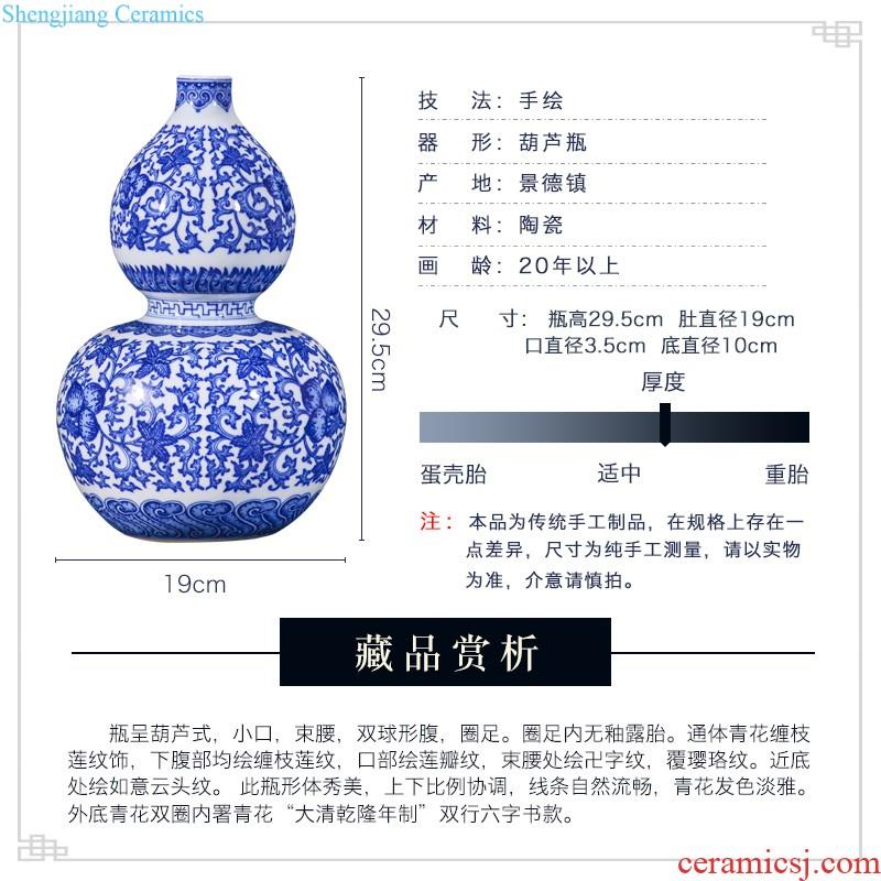 Jingdezhen ceramics hand-painted dress golden monkey offer longevity decoration as big new Chinese style household vase collection furnishing articles