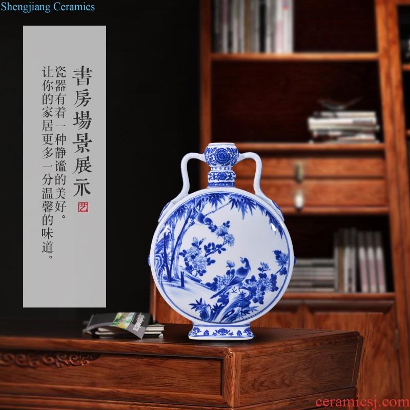 Jingdezhen ceramics ruby red glaze colour olive new Chinese style household vase sitting room adornment collection furnishing articles