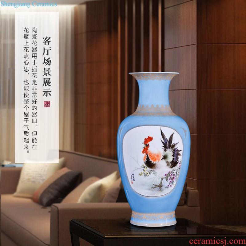 Jingdezhen ceramics imitation qing qianlong pastel ears vase of poetry and dried flower vase home sitting room adornment is placed