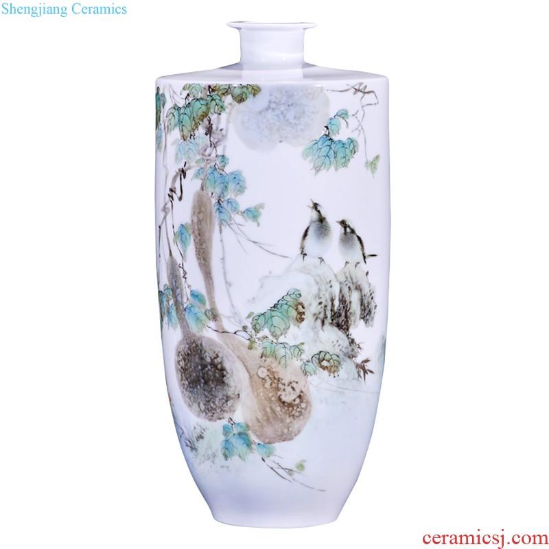 High-quality goods of jingdezhen ceramics hand-painted pastel jean high across the carp decorative vase collection of new Chinese style household furnishing articles