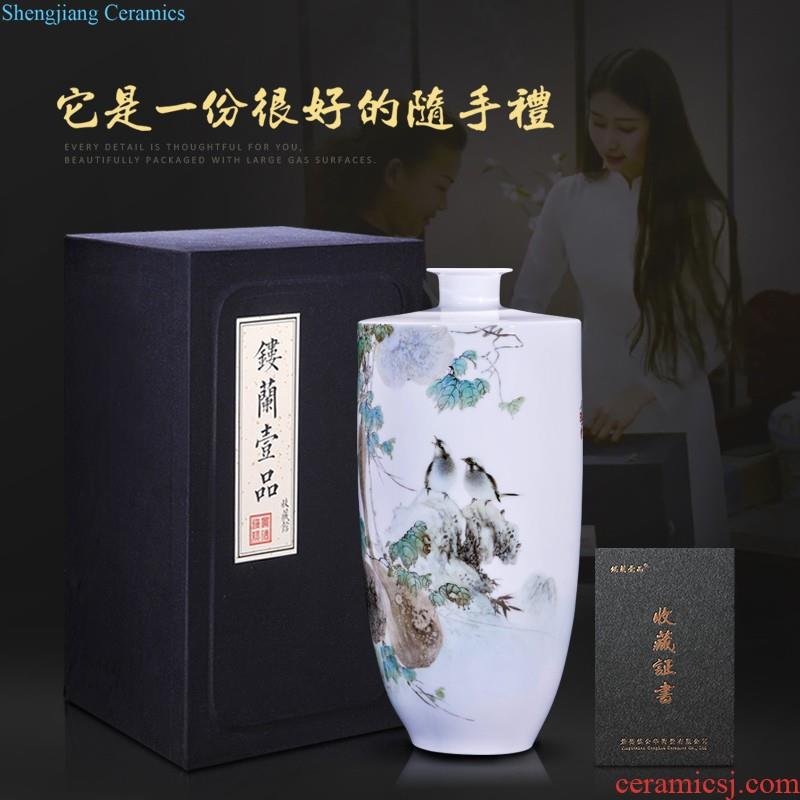 High-quality goods of jingdezhen ceramics hand-painted pastel jean high across the carp decorative vase collection of new Chinese style household furnishing articles