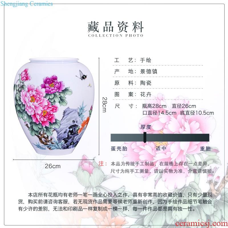 Archaize of jingdezhen ceramics powder enamel the blue colour flower vase Chinese decorative household items furnishing articles