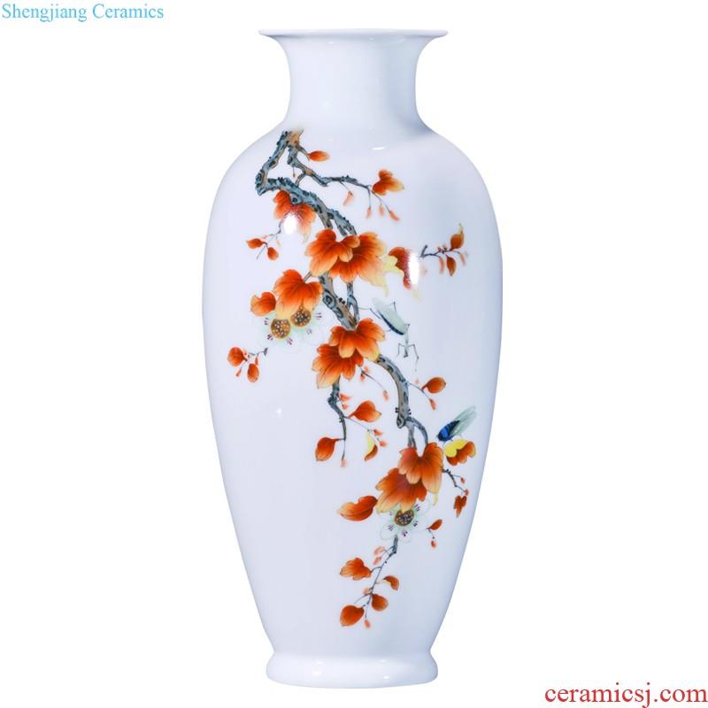 Jingdezhen ceramic antique colors branch lotus sweet grain fights celestial big vase Chinese decorative home furnishing articles collection