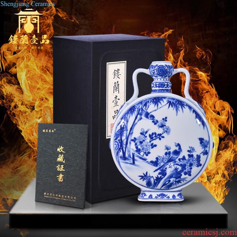 Jingdezhen ceramics ruby red glaze colour olive new Chinese style household vase sitting room adornment collection furnishing articles